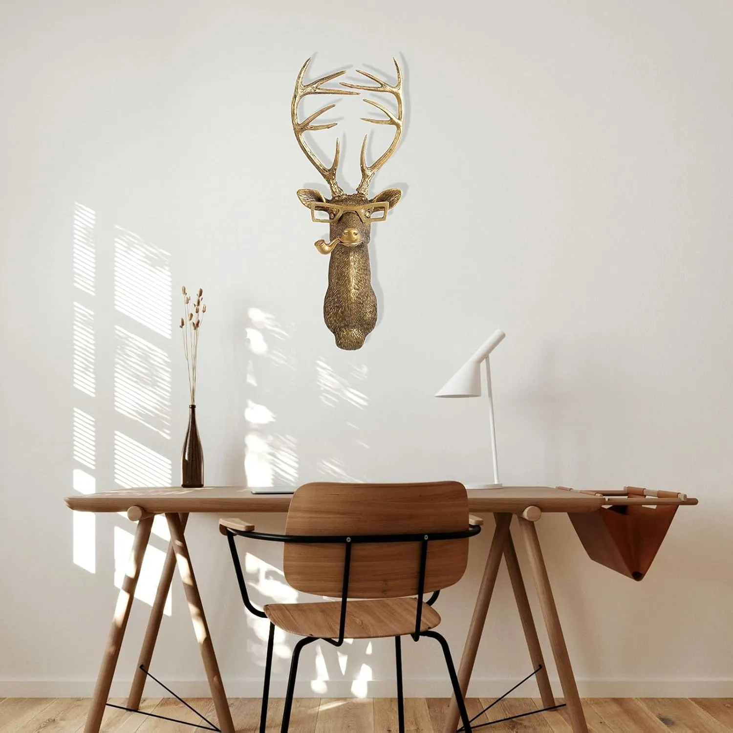 GUASDIE Animal Heads Wall Decor, Faux Deer Head Mount, Animal Sculptures Wall Decor, Resin Animal Head Wall Hanging Decoration for Living Room Bedroom Kitchen Gift,5pcs, 1587574779-65291236