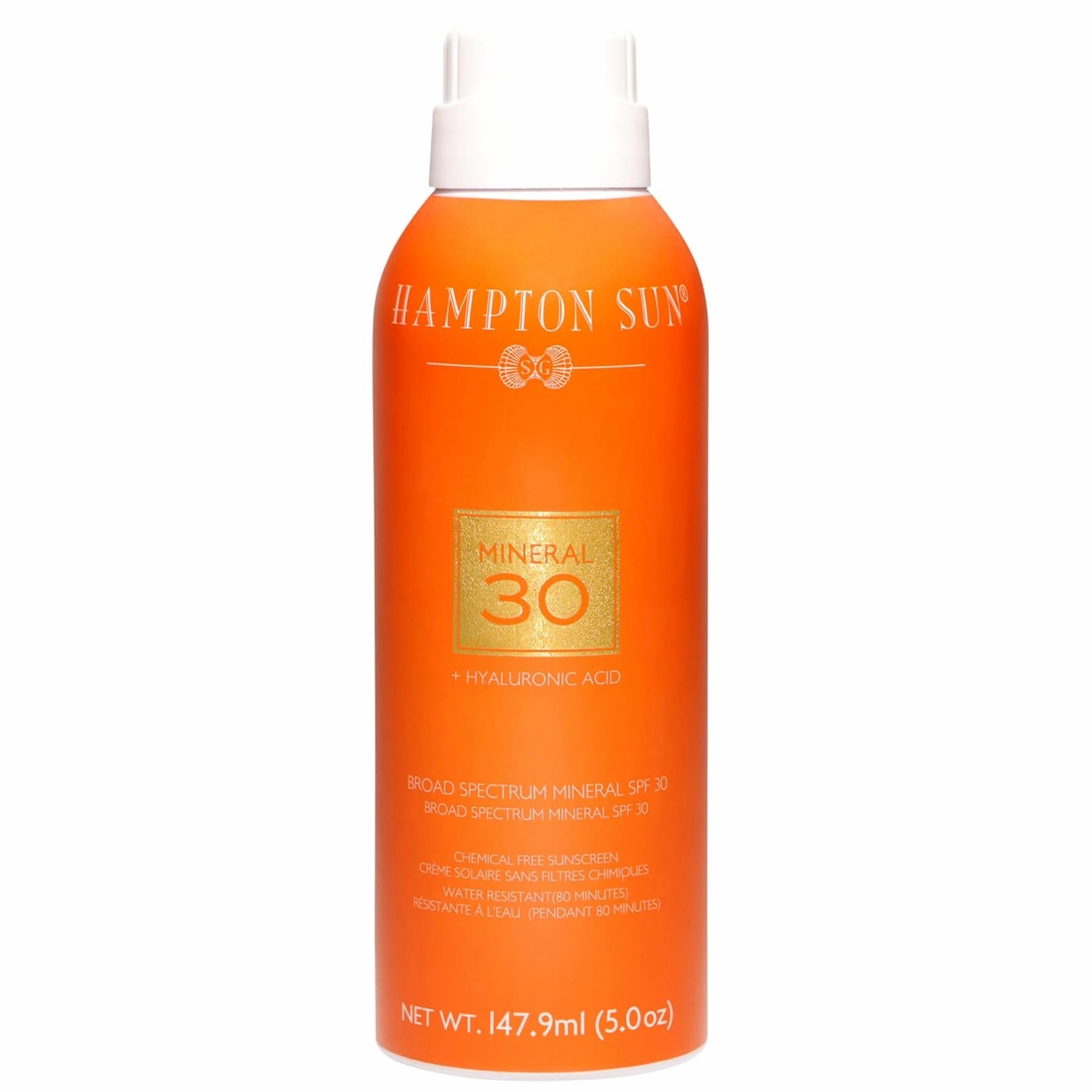 Hampton Sun SPF 30 Mineral Sunscreen Mist Sheer, Lightweight, Matte Finish Broad Spectrum Non-Nano Zinc Oxide Antioxidant-Rich Hydration with Hyaluronic Acid   Vitamin E Reef-Friendly