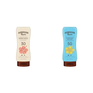 Hawaiian Tropic Sheer Touch Lotion SPF 30 | Broad Spectrum Sunscreen, 8oz & Everyday Active Lotion Sunscreen SPF 50, 8oz | Sunblock, Broad Spectrum & Oxybenzone Free Sunscreen, Water Resistant
