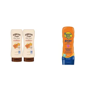 Hawaiian Tropic Sheer Touch Lotion Sunscreen SPF 50, 8oz | Banana Boat Sport Ultra SPF 50 Sunscreen Lotion, 8oz