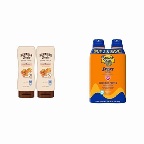 Hawaiian Tropic Hawaiian Tropic Sheer Touch Ultra Radiance Lotion Sunscreen SPF 50 & Banana Boat Sport Ultra SPF 50 Sunscreen Spray Twin Pack