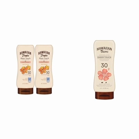 Hawaiian Tropic Sheer Touch Lotion Sunscreen SPF 50, 8oz | Hawaiian Tropic Sunscreen SPF 50 & Sheer Touch Lotion SPF 30 | Broad Spectrum Sunscreen, 8oz
