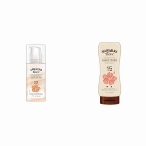 Hawaiian Tropic Weightless Hydration Face Sunscreen SPF 30, 1.7oz & Sheer Touch Lotion Sunscreen SPF 15, 8oz