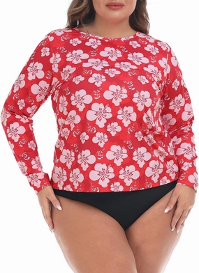 HDE Plus Size Rash Guard for Women UPF 50 Quick Dry Long Sleeve Swim Top