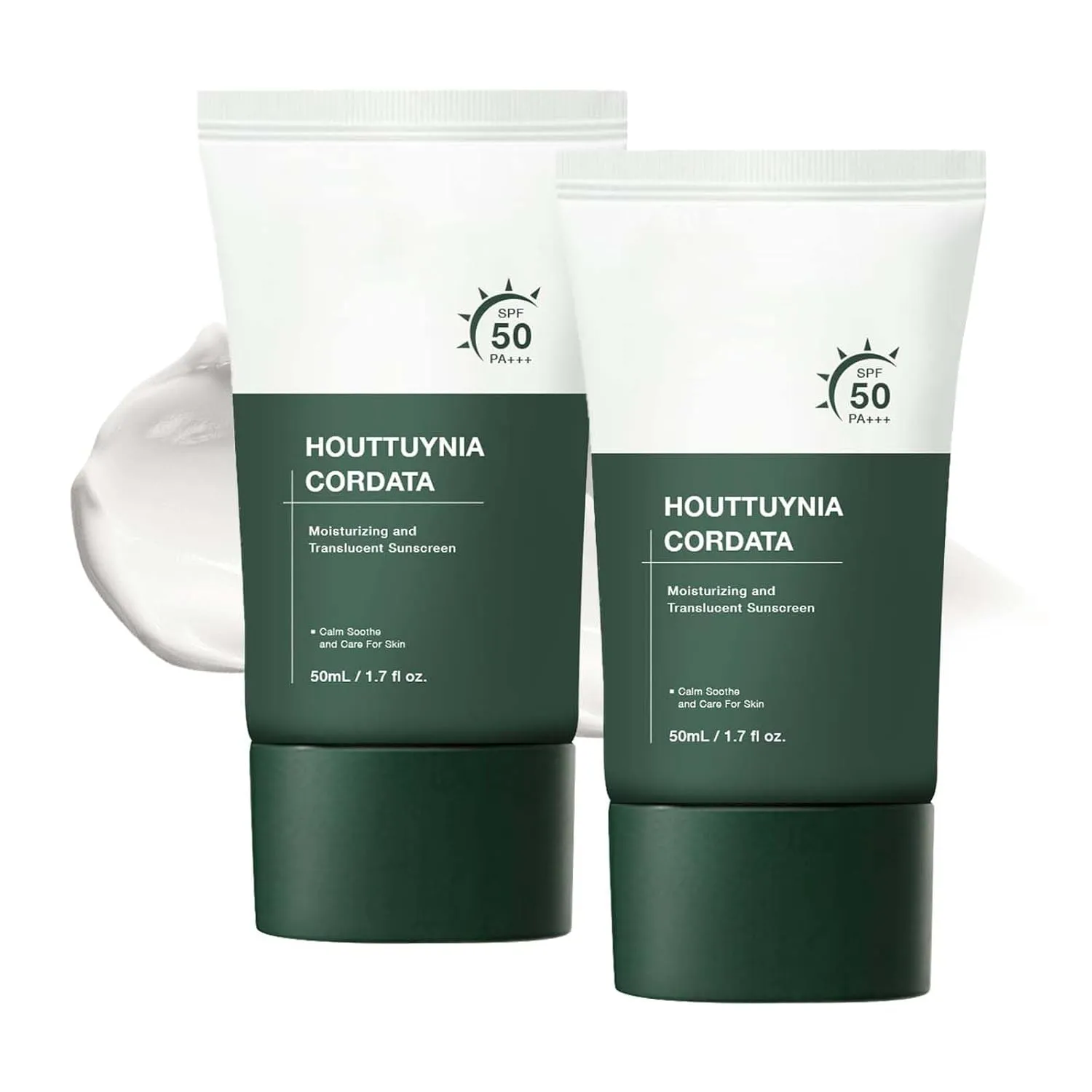 Heartleaf Silky Moisture Sunscreen, Hydrating, No White Cast, Moisturizing, SPF 50  PA     Clear Filter Sun Essence (1.76Fl Oz / 50 ml) 2 PCS
