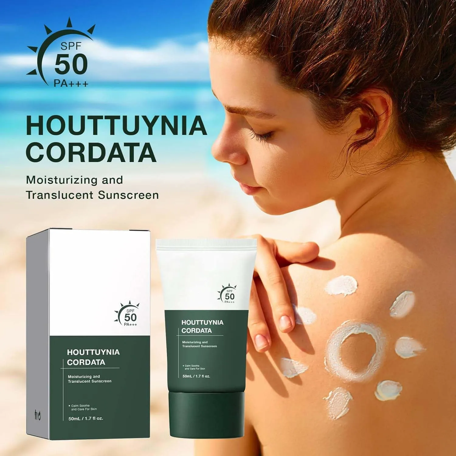 Heartleaf Silky Moisture Sunscreen, Hydrating, No White Cast, Moisturizing, SPF 50  PA     Clear Filter Sun Essence (1.76Fl Oz / 50 ml) 2 PCS