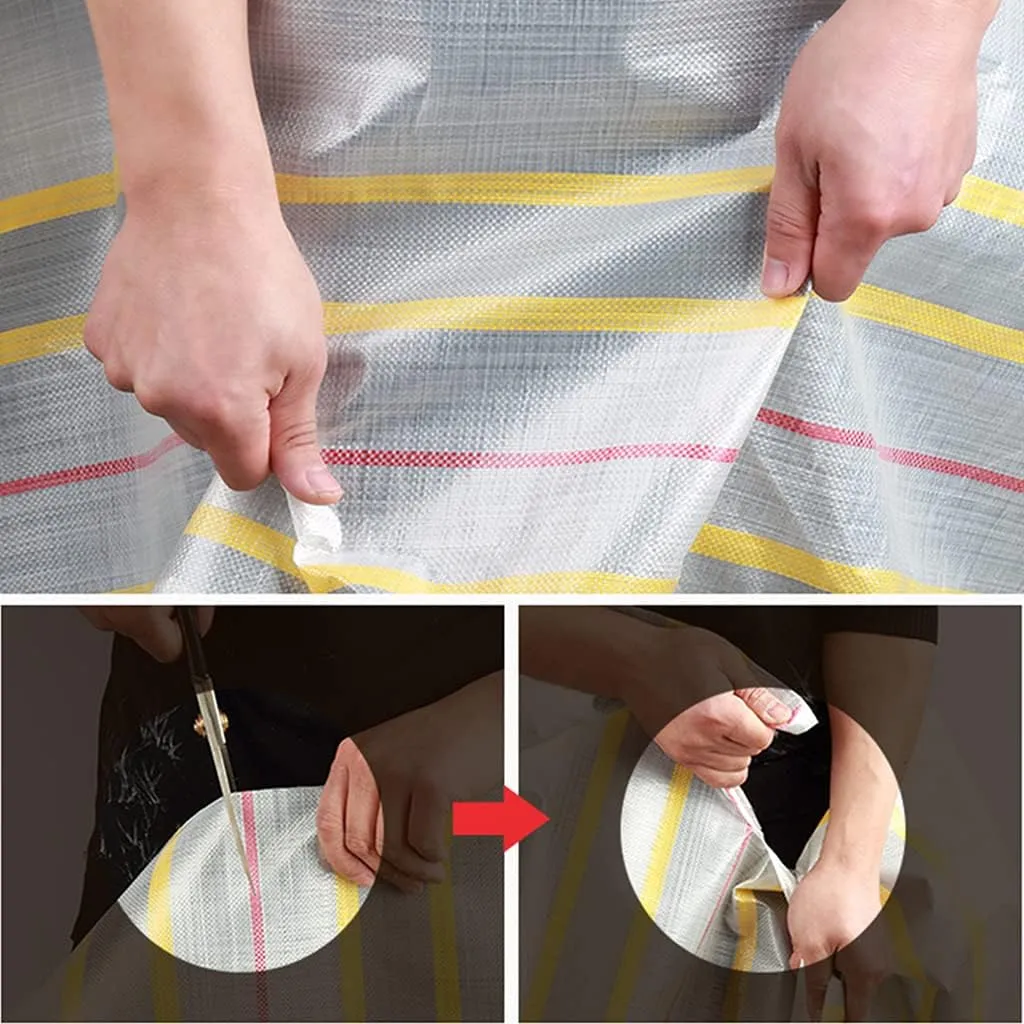Heavy Duty Tarpaulin Sheet White - Durable Tarps Waterproof with Eyelets for Covering Garden Furniture, Camping, Roof Cover, and Much More,5x5m