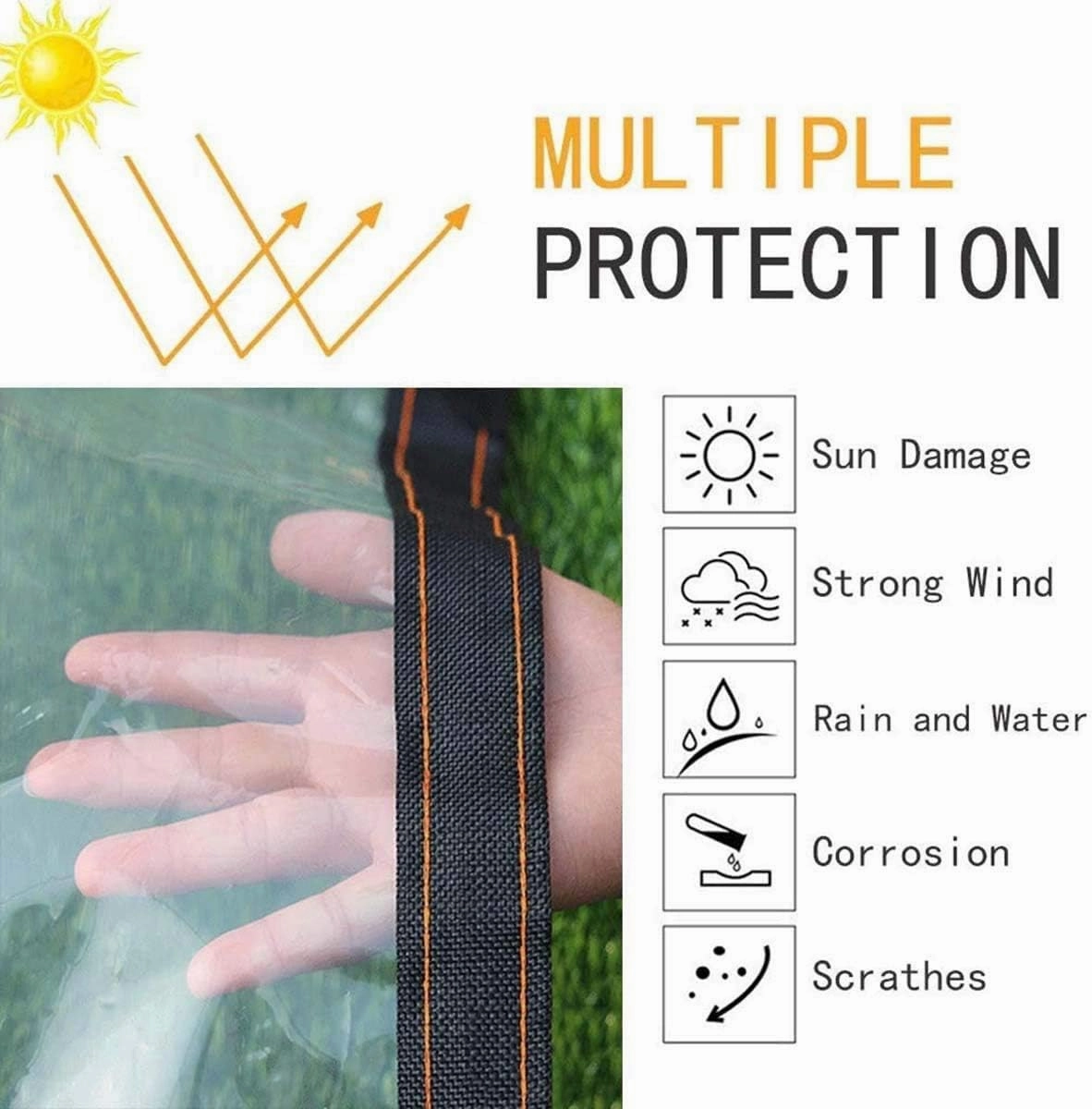 Heavy Duty Dustproof Waterproof, 130g/m² Tarp Cover with Grommets Anti-Aging Insulation PE Plastic Emergency Rain Shelter Rainproof Tarpaulin for Garden Furniture(1x4m/3.3'x13.2')