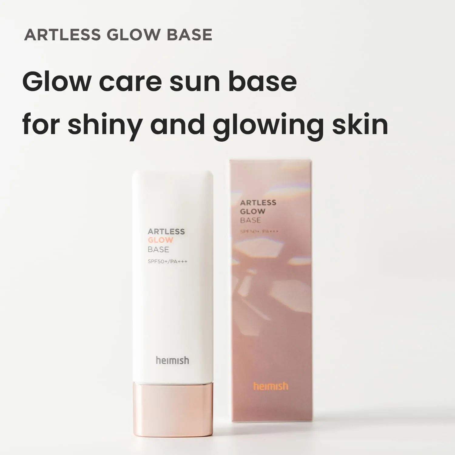 HEIMISH Artless Glow Base, Multipurpose Makeup Base, Primer, Highlighter, Tone Up Sunscreen for face, Lightweight, Non-greasy, Hydrating, Natural Finish with SPF 50  PA    , 1.4fl.oz/40ml