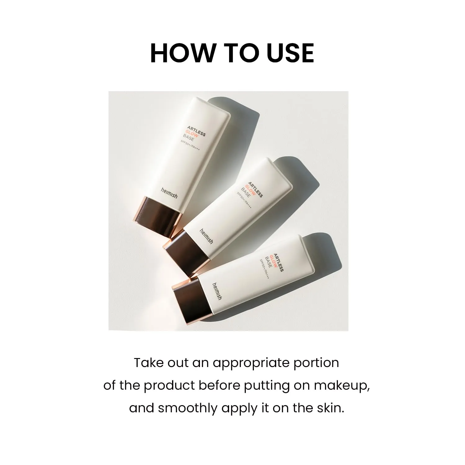 HEIMISH Artless Glow Base, Multipurpose Makeup Base, Primer, Highlighter, Tone Up Sunscreen for face, Lightweight, Non-greasy, Hydrating, Natural Finish with SPF 50  PA    , 1.4fl.oz/40ml