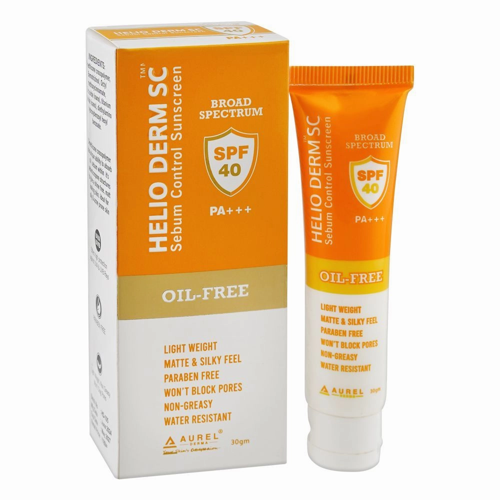 Helio Derm Sc Sebum Control Sunscreen, Oil Free, SPF 40, PA   , Waterproof, 30g