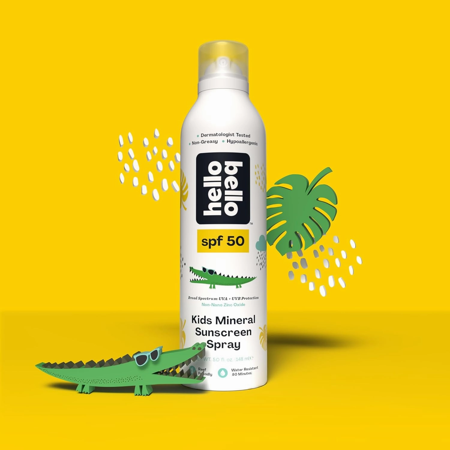 Hello Bello SPF 50 Mineral Sunscreen Spray - Hypoallergenic Broad Spectrum UVA   UVB Protection - Reef Friendly & Water Resistant - 5 oz (Pack of 2)