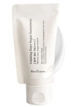 Herbloom Calming Days Vegan Sunscreen SPF 50  PA     - Moisturizing and Non-Greasy Face Sun Screen - Reef-Friendly & Eco-Conscious Travel Size Sunblock w/Aloe Vera & Centella Asiatica (1.69 fl oz)