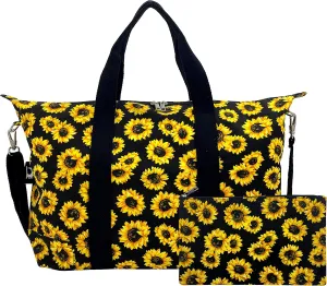 Hibala Canvas Beach bag Travel bag,Weekender Carry On for Women,Sports Gym Bag,Workout Duffel Bag,Overnight Shoulder Bag