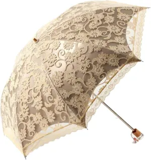 Honeystore Lace Travel Parasol Folding Anti-uv Windproof Embroidery Umbrella