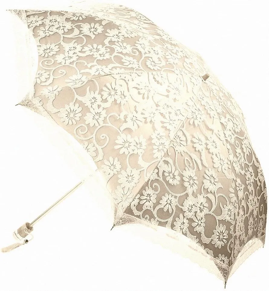 Honeystore Lace Travel Parasol Folding Anti-uv Windproof Embroidery Umbrella