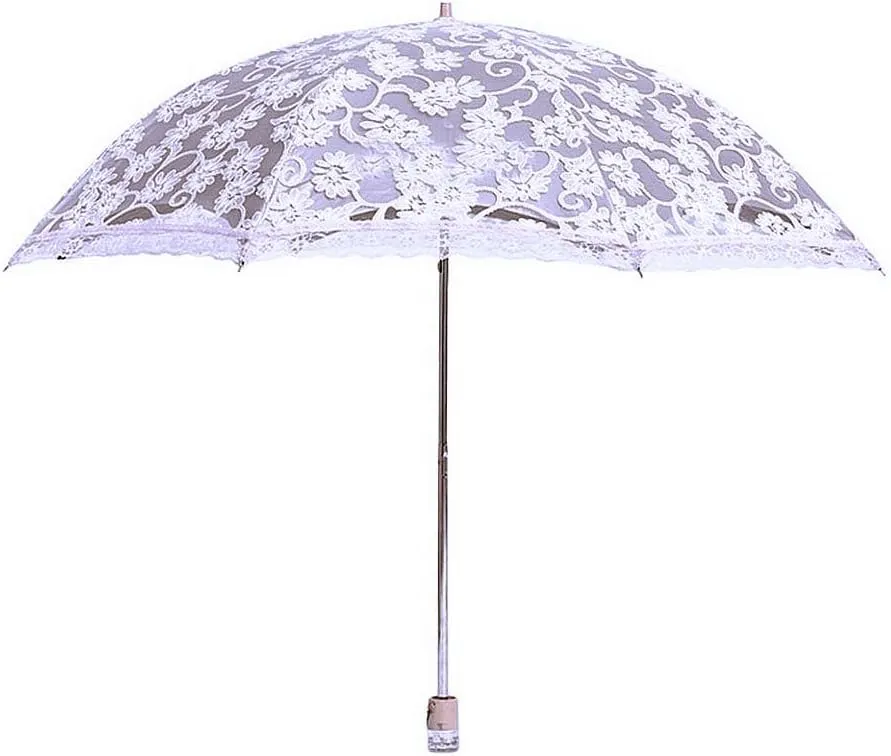 Honeystore Lace Travel Parasol Folding Anti-uv Windproof Embroidery Umbrella