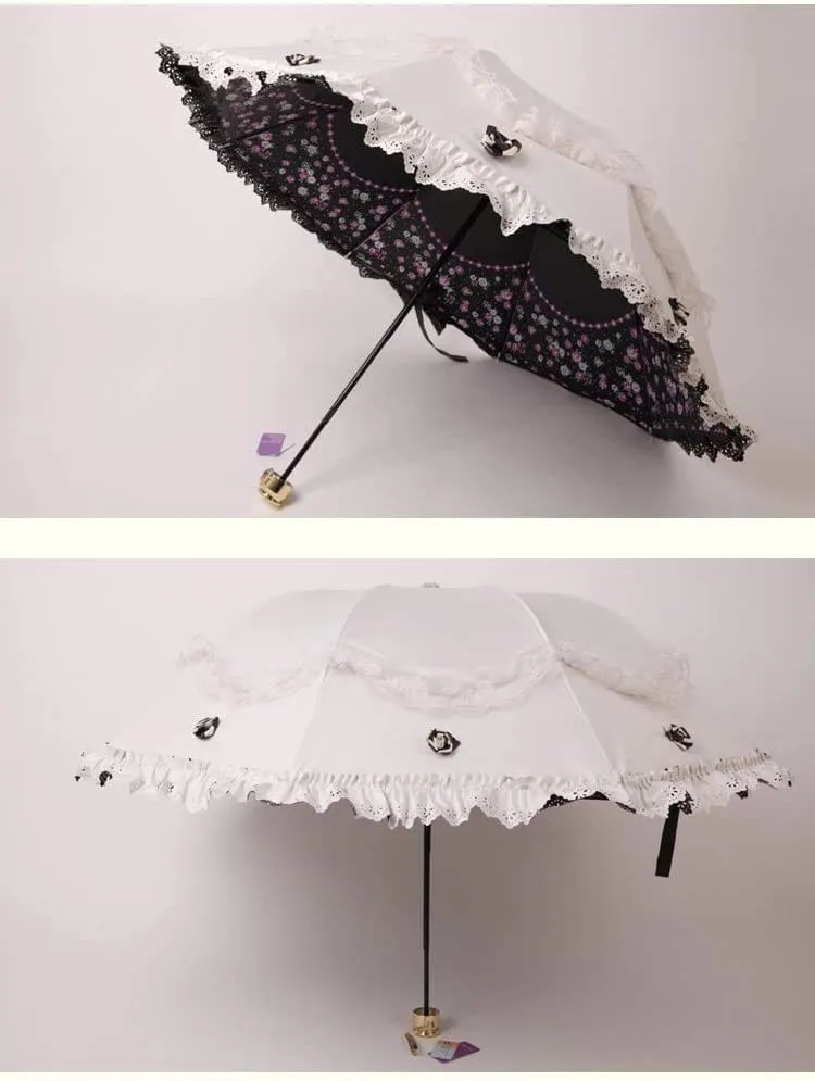 Honeystore Princess Lace Ultraviolet-Proof Folding Umbrella Anti-uv Dome Parasol
