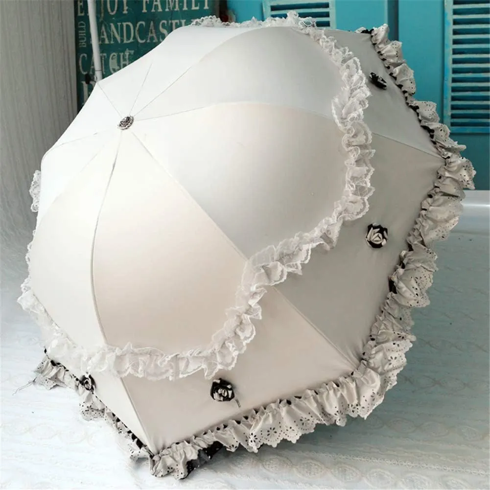 Honeystore Princess Lace Ultraviolet-Proof Folding Umbrella Anti-uv Dome Parasol