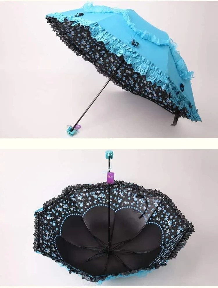 Honeystore Princess Lace Ultraviolet-Proof Folding Umbrella Anti-uv Dome Parasol