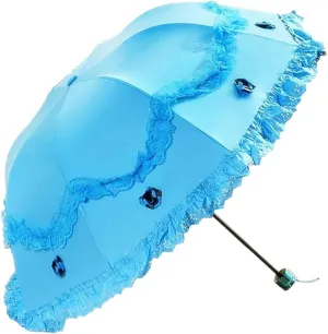 Honeystore Princess Lace Ultraviolet-Proof Folding Umbrella Anti-uv Dome Parasol