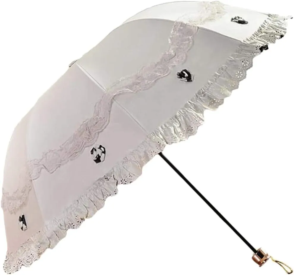Honeystore Princess Lace Ultraviolet-Proof Folding Umbrella Anti-uv Dome Parasol