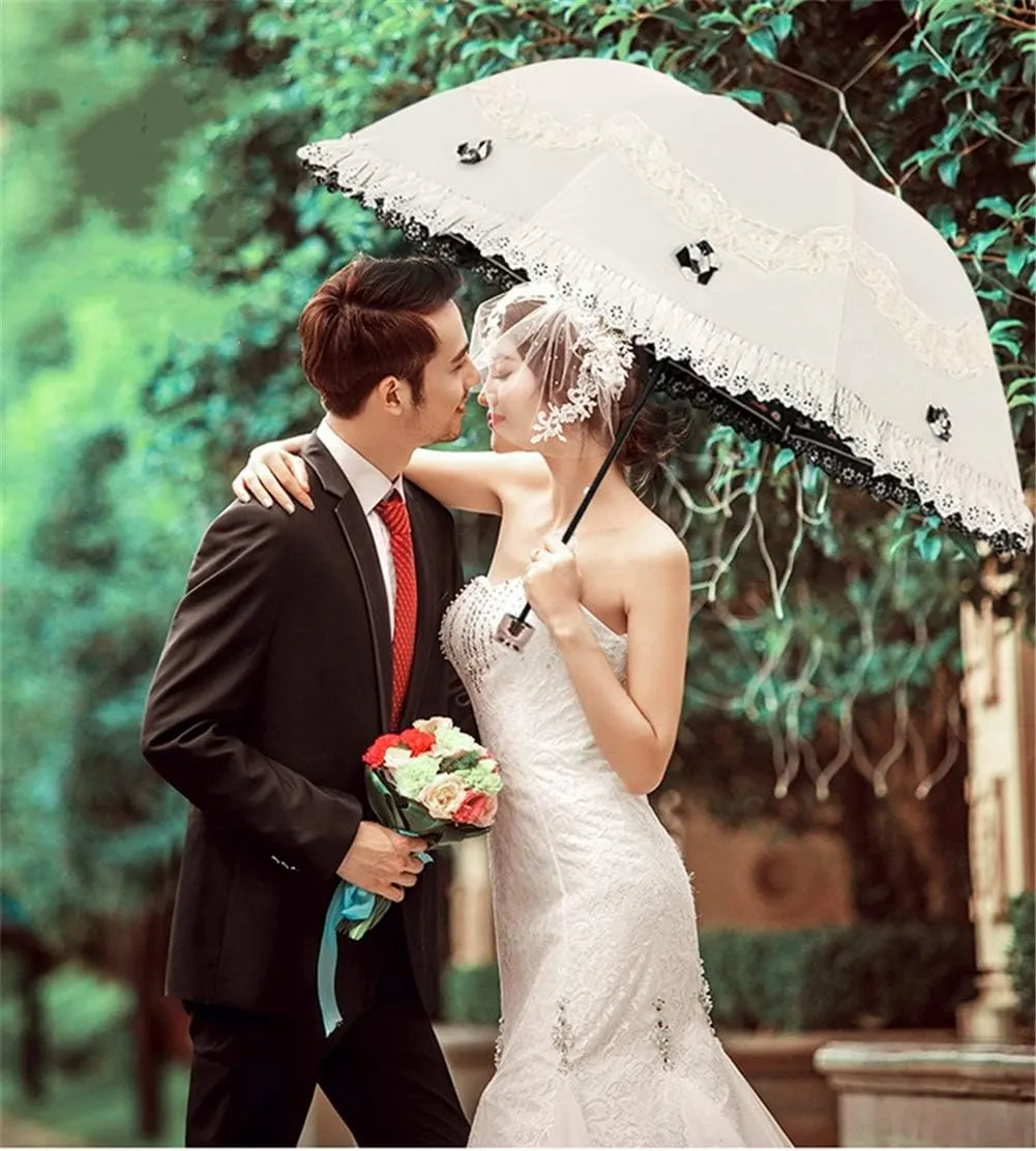 Honeystore Princess Lace Ultraviolet-Proof Folding Umbrella Anti-uv Dome Parasol