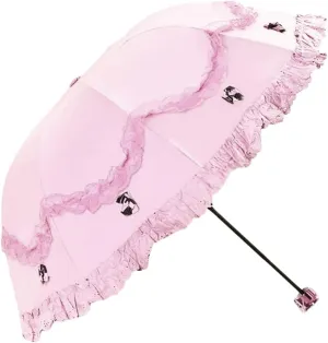 Honeystore Princess Lace Ultraviolet-Proof Folding Umbrella Anti-uv Dome Parasol