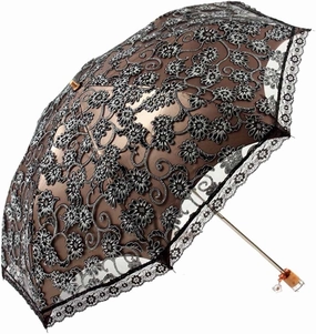 Honeystore Lace Travel Parasol Folding Anti-uv Windproof Embroidery Umbrella