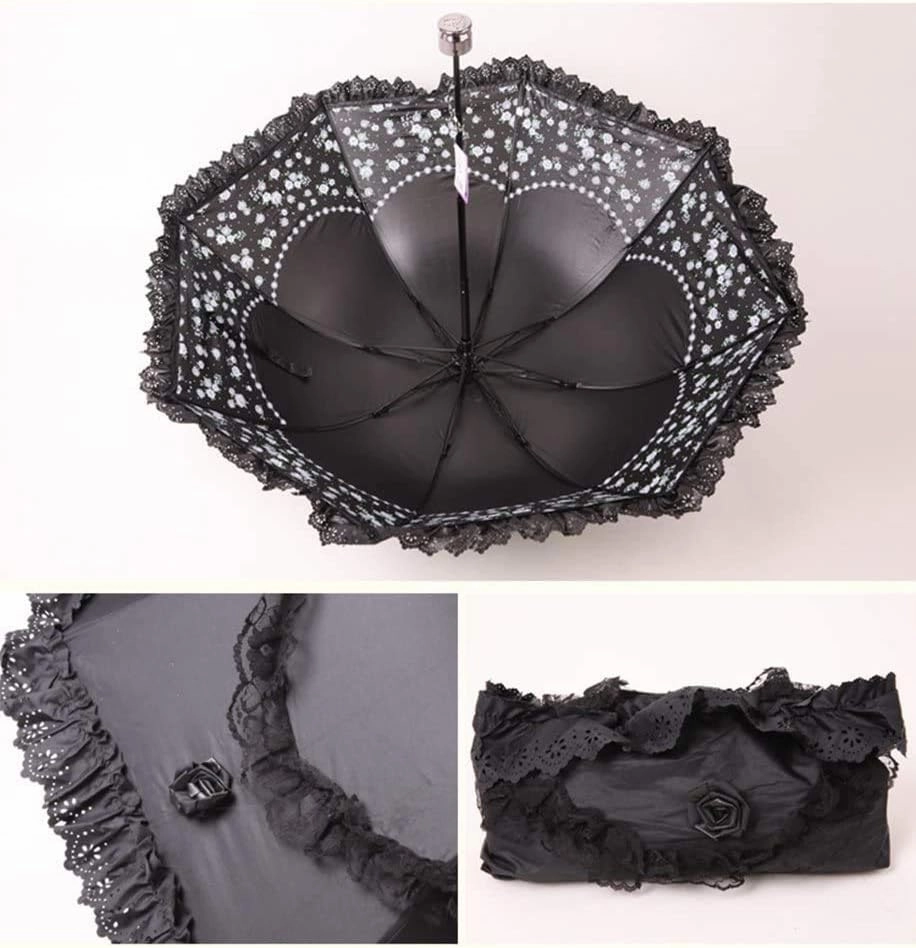 Honeystore Princess Lace Ultraviolet-Proof Folding Umbrella Anti-uv Dome Parasol