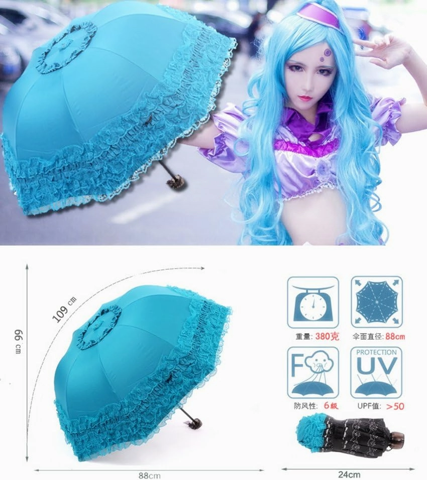 Honeystore Princess Lace Ultraviolet-Proof Folding Umbrella Anti-uv Dome Parasol