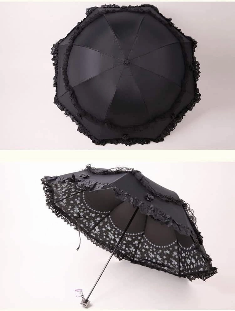Honeystore Princess Lace Ultraviolet-Proof Folding Umbrella Anti-uv Dome Parasol