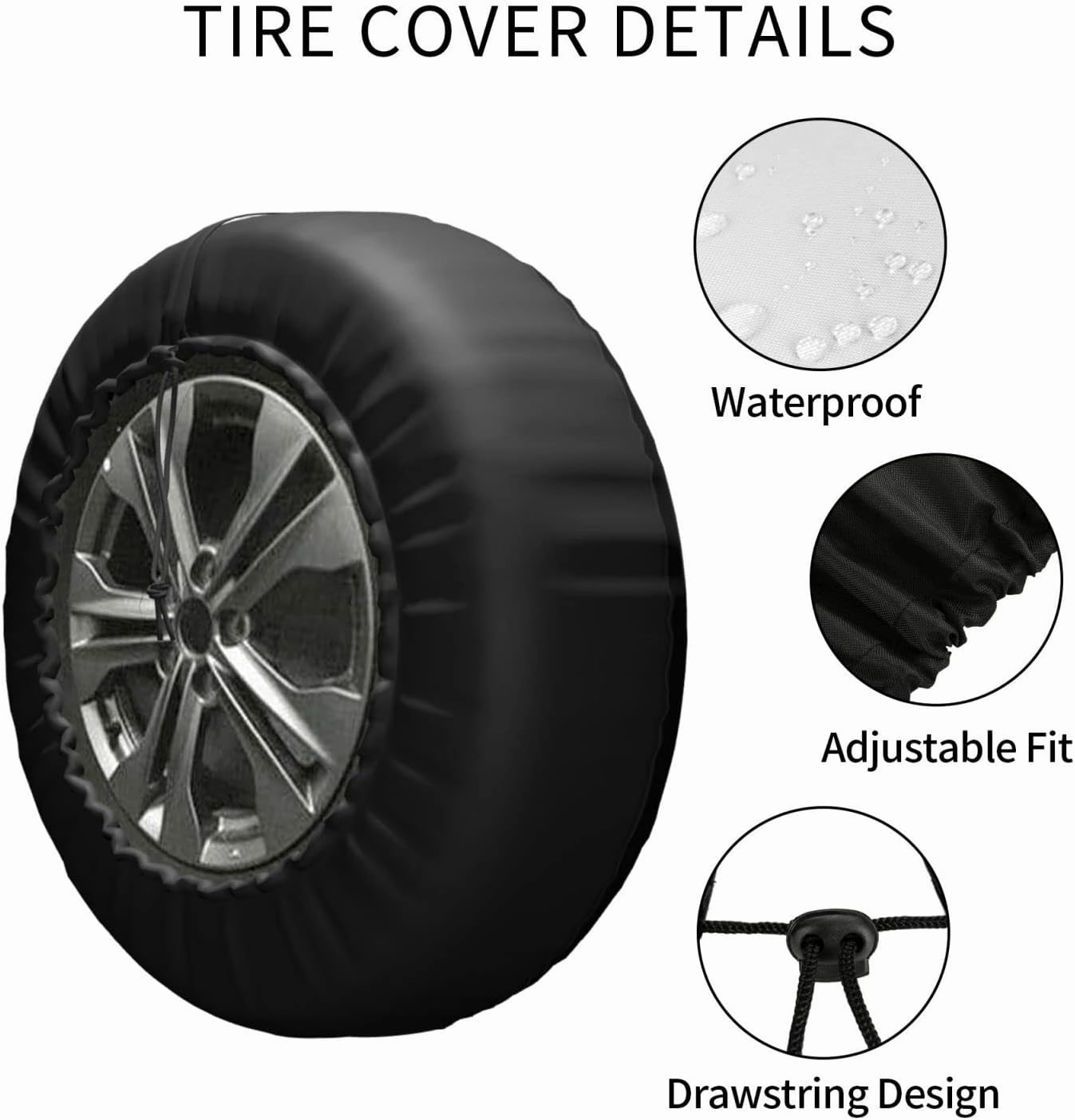Hope for A Cure Lung Cancer Awareness Windproof and Rainproof Wheel hub Protection Cover, Spare tire Cover 17 inch