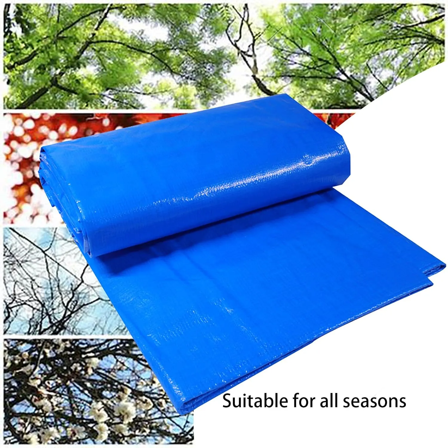 HUHJYUGE Tarpaulin Waterproof Tarp 39.3x65.6ft, Reusable Dustproof Cover Tarp, Reversible Tarpaulin with Eyelets Windproof Tear Rainproof, Thicken Plant Cover Cold Weather Resistan