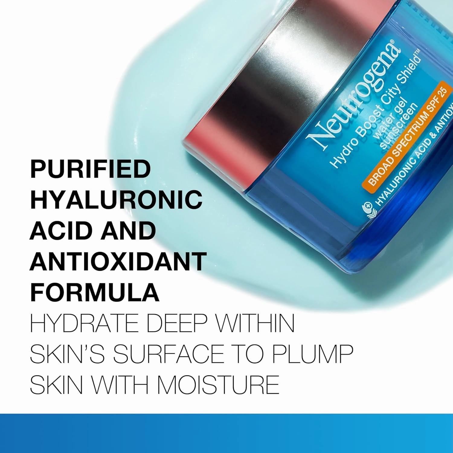 Hydro Boost Face Moisturizer with SPF 25, Hydrating Facial Sunscreen, Oil-Free and Non-Comedogenic Water Gel Face Lotion 1.7 Oz