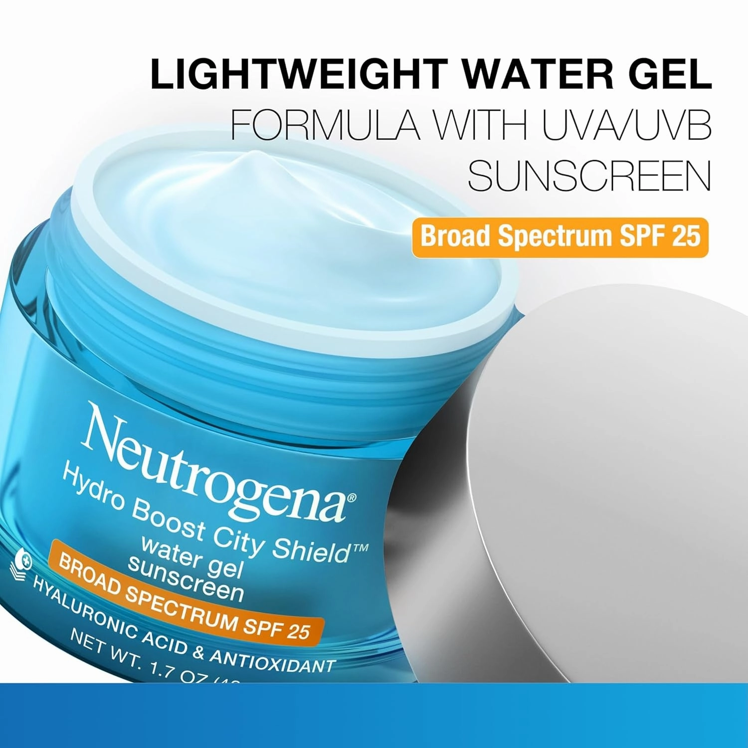 Hydro Boost Face Moisturizer with SPF 25, Hydrating Facial Sunscreen, Oil-Free and Non-Comedogenic Water Gel Face Lotion 1.7 Oz