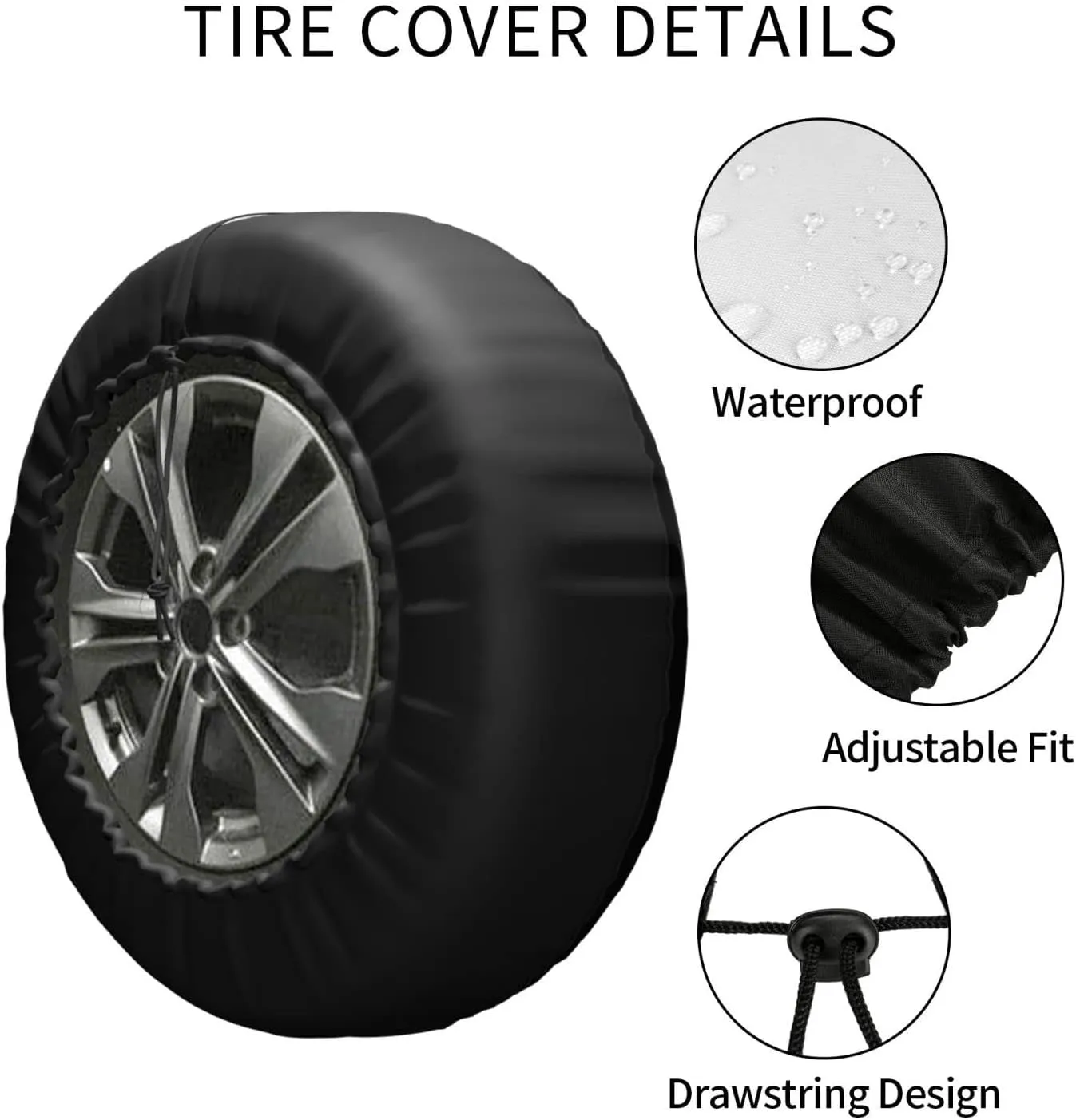 I Hate Out Camper Spare Tire Cover Spare Tire Cover Wheel Protectors Universal for Trailer Tires Camping Weatherproof Universal for Rv Travel Trailers Accessories 14" 15" 16" 17"