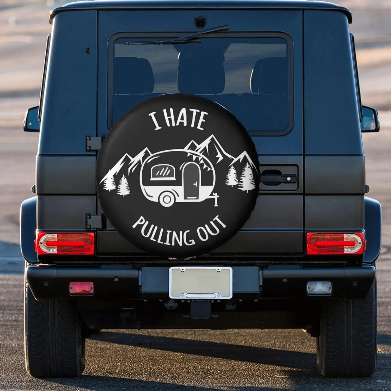 I Hate Out Camper Spare Tire Cover Spare Tire Cover Wheel Protectors Universal for Trailer Tires Camping Weatherproof Universal for Rv Travel Trailers Accessories 14" 15" 16" 17"