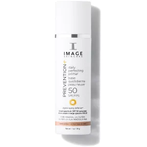 IMAGE Skincare, PREVENTION  Daily Perfecting Primer SPF 50, Tinted Zinc Oxide Face Priming Sunscreen Lotion, Leaves No White Cast, 1 oz