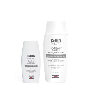 ISDIN Eryfotona Ageless Bundle (1.7 & 3.4 Fl Oz) 100% Mineral Tinted Sunscreen Broad Spectrum SPF 50, Suitable for Sensitive Skin