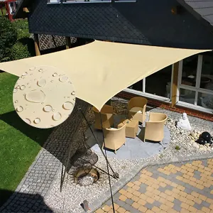 KALINCO Sun Shade Sail, Waterproof Shade Sail, 10'x10' Square Sunscreen Awning Canopy, 95% UV Blocking Sun Shade Canopy with Free Rope for Outdoor Garden Patio Party Playground