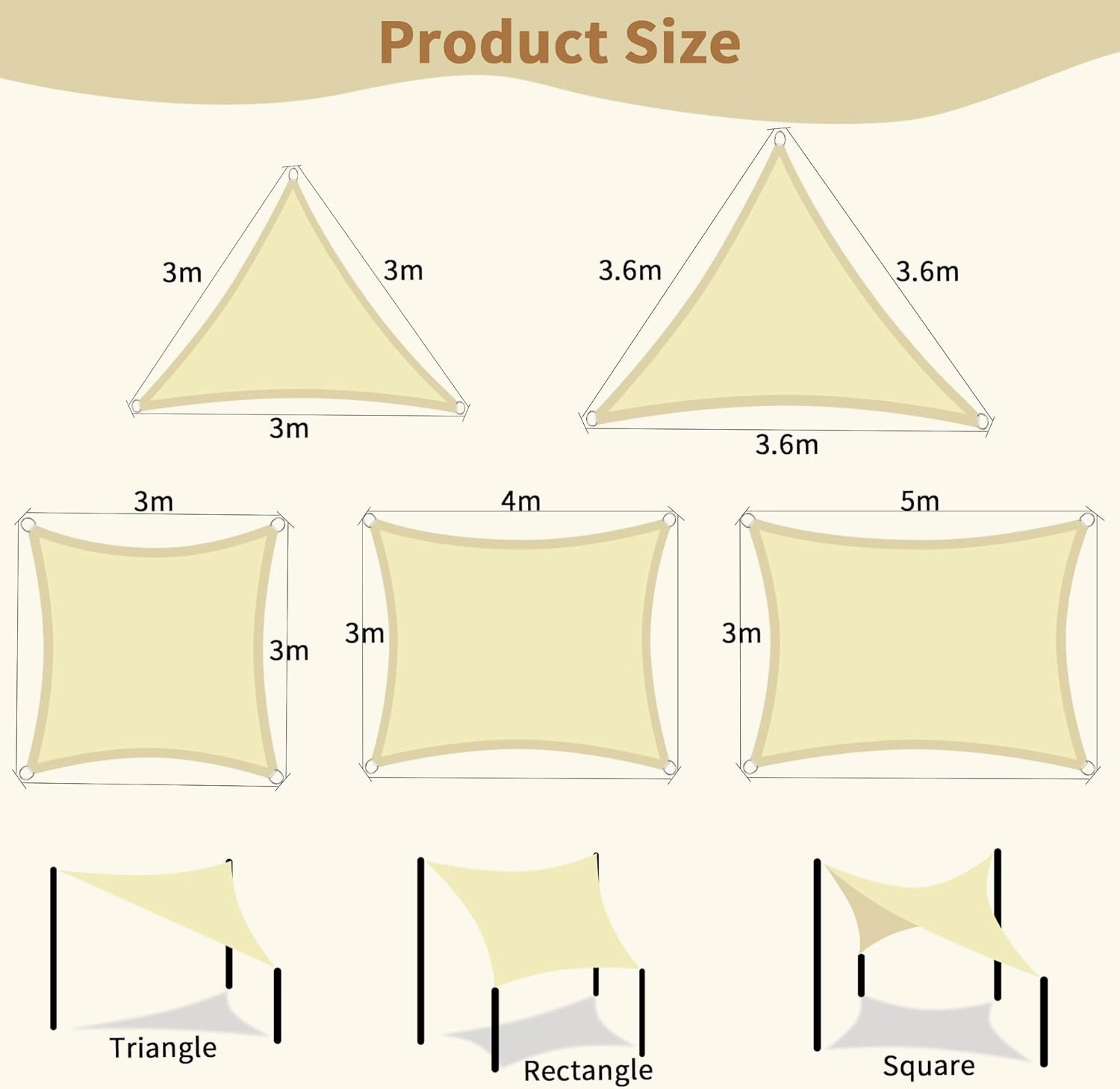 KALINCO Sun Shade Sail, Waterproof Shade Sail, 10'x13' Rectangle Sunscreen Awning Canopy, 95% UV Blocking Sun Shade Canopy with Free Rope for Outdoor Garden Patio Party Playground