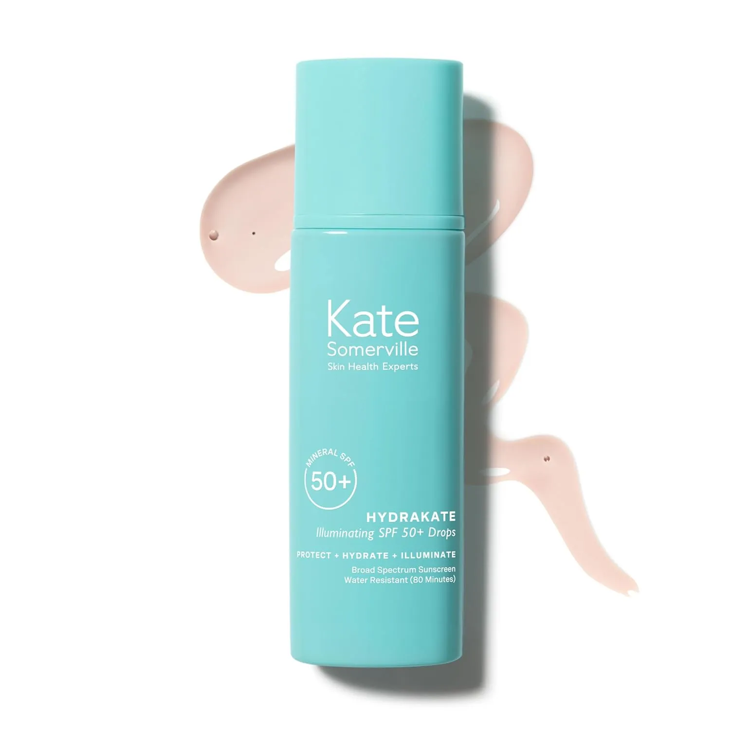 Kate Somerville HydraKate Illuminating Sunscreen Drops for face with 50  SPF, Zinc Oxide and Mineral Tinted, Moisturizing and Anti-Aging, 1.7 Fl. Oz