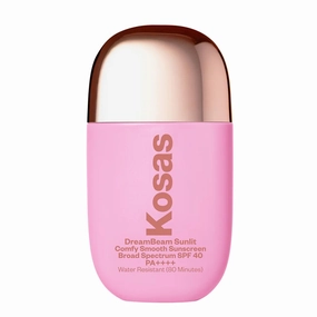 Kosas DreamBeam Water Resistant Sunscreen SPF 40 - Smooth Liquid Sun Protection for Face Lightweight Makeup Base w/Hyaluronic Acid, Ceramides & Peptides - Golden Glow, Sunlit, 40 ml