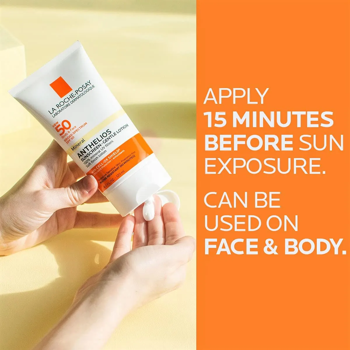 La Roche-Posay Anthelios Mineral Sunscreen SPF 50 Gentle Lotion, Broad Spectrum SPF   Antioxidants, Face & Body Sunscreen, Titanium Dioxide & Zinc Oxide, Oxybenzone Free, Oil Free