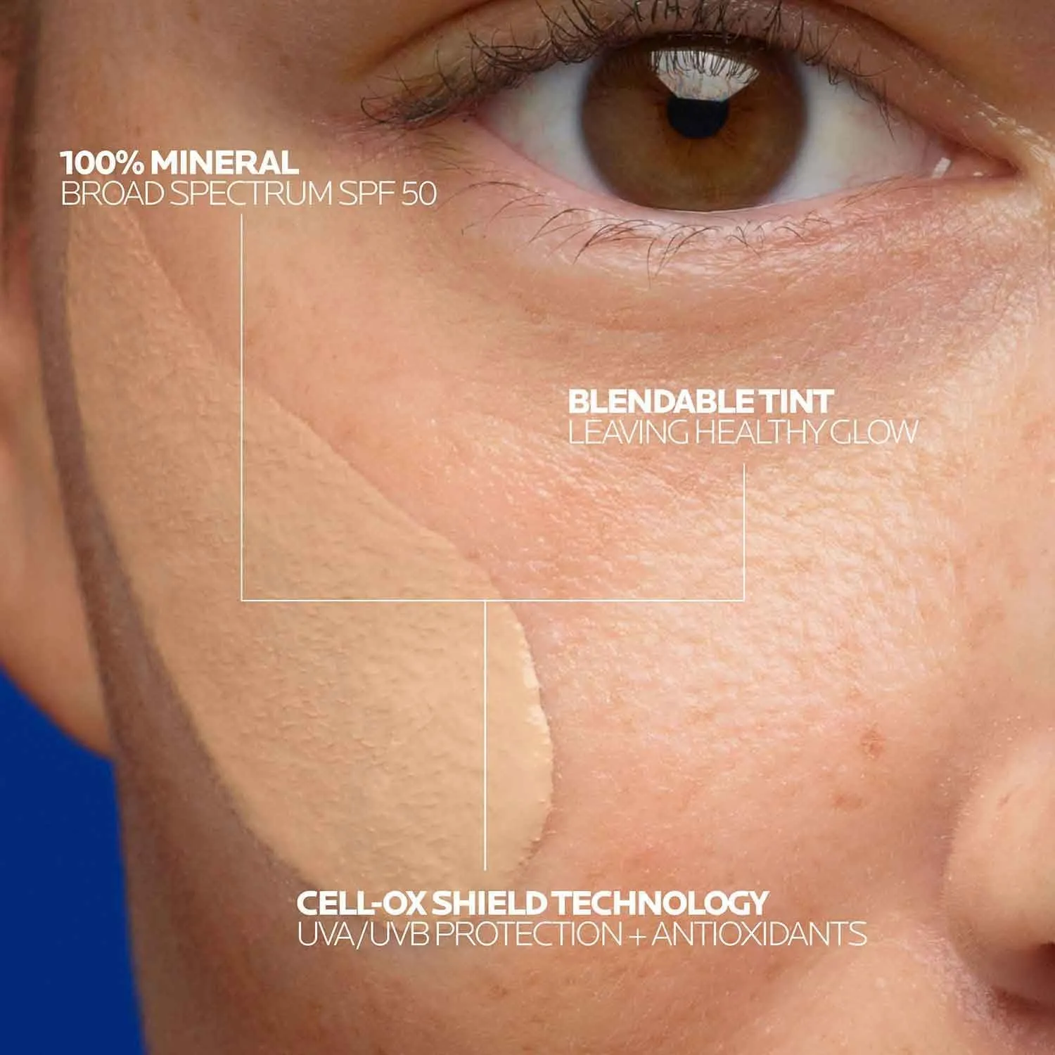 La Roche-Posay Anthelios Tinted Sunscreen SPF 40 , Broad Spectrum SPF   Antioxidants, Titanium Dioxide & Zinc Oxide Sunscreen, 4 Flexible Shades With No White Cast, Oil Free & Oxybenzone Free