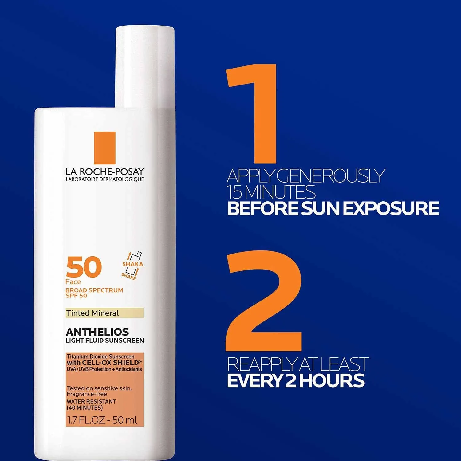 La Roche-Posay Anthelios Tinted Sunscreen SPF 40 , Broad Spectrum SPF   Antioxidants, Titanium Dioxide & Zinc Oxide Sunscreen, 4 Flexible Shades With No White Cast, Oil Free & Oxybenzone Free