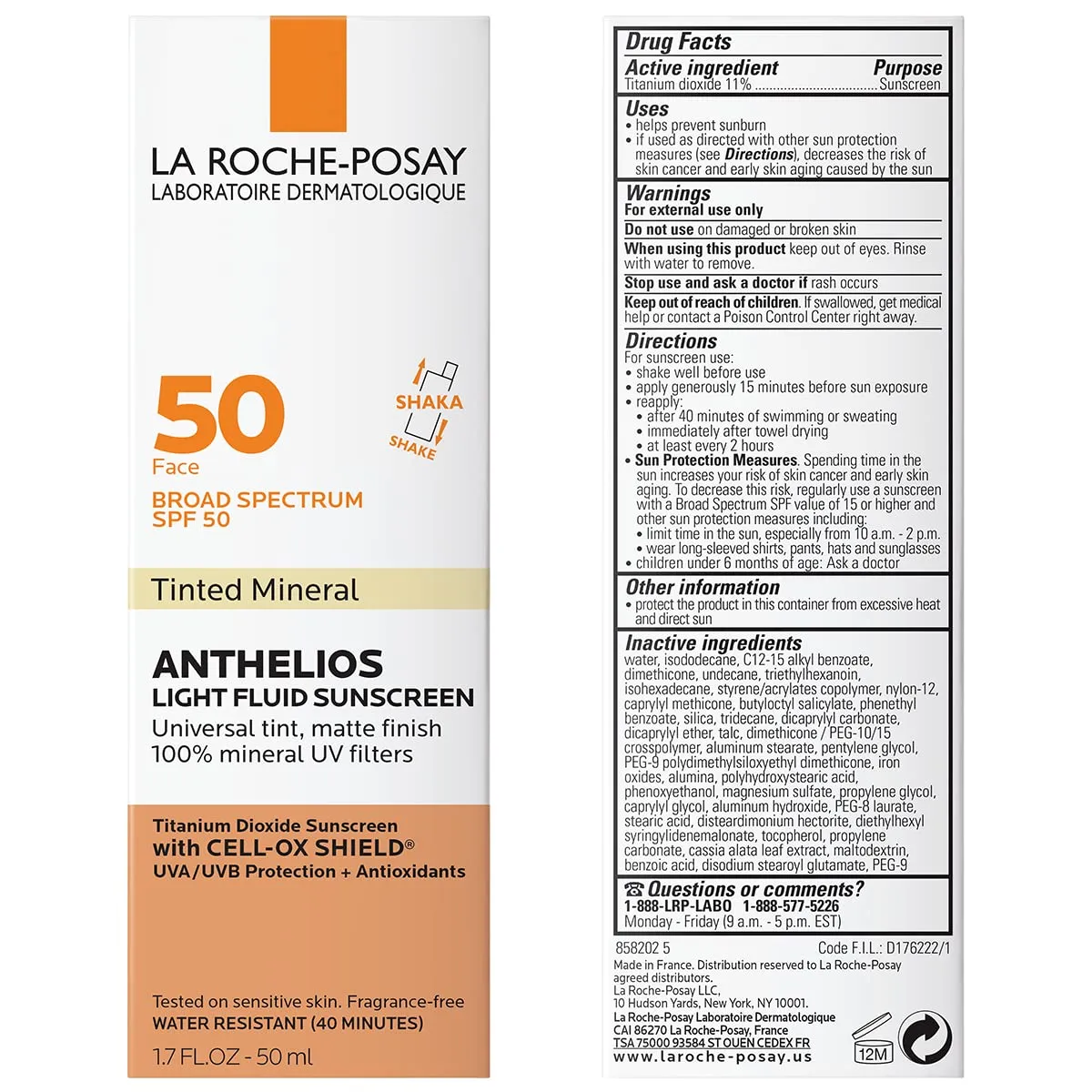 La Roche-Posay Anthelios Tinted Sunscreen SPF 40 , Broad Spectrum SPF   Antioxidants, Titanium Dioxide & Zinc Oxide Sunscreen, 4 Flexible Shades With No White Cast, Oil Free & Oxybenzone Free