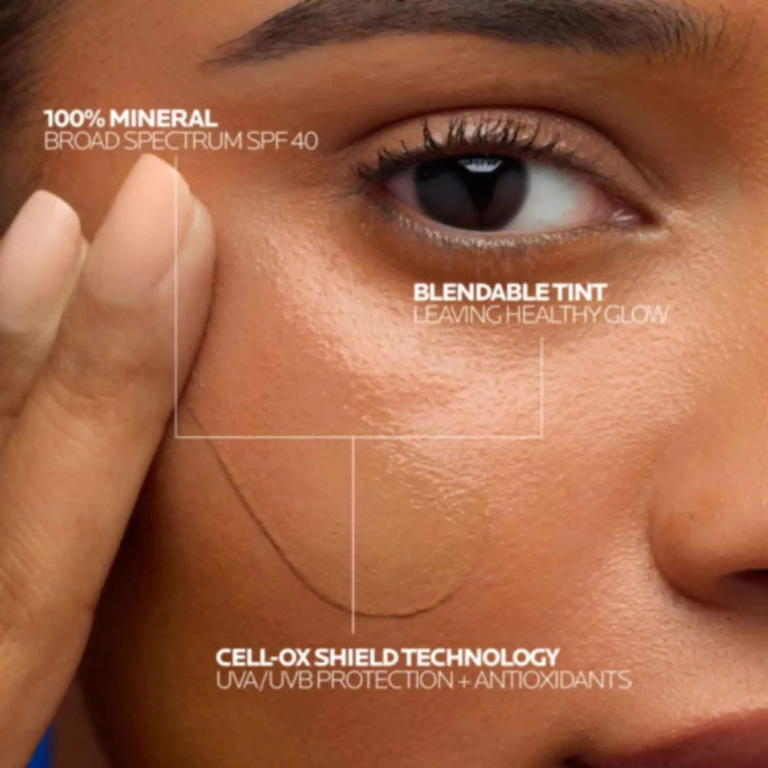 La Roche-Posay Anthelios Tinted Sunscreen SPF 40 , Broad Spectrum SPF   Antioxidants, Titanium Dioxide & Zinc Oxide Sunscreen, 4 Flexible Shades With No White Cast, Oil Free & Oxybenzone Free