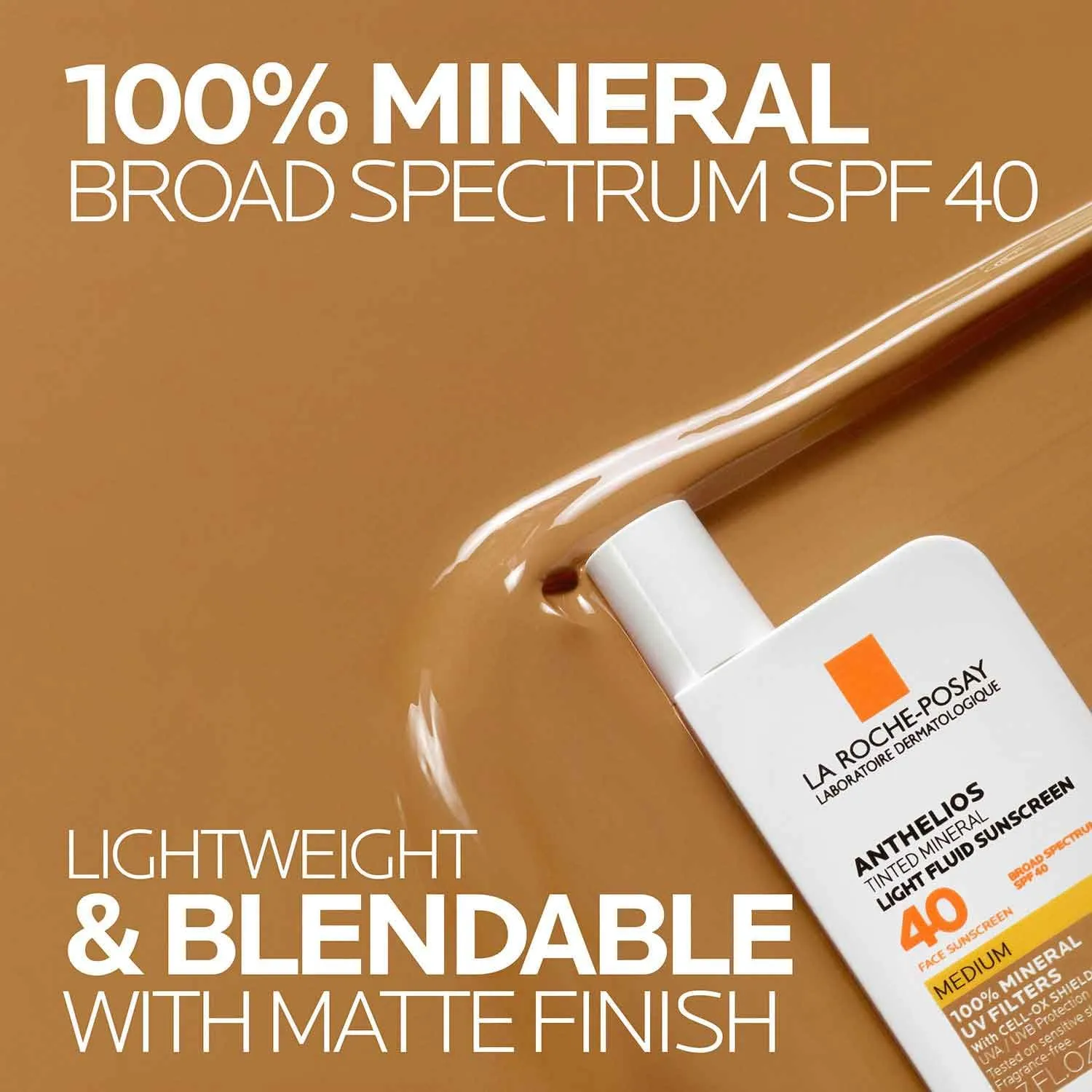 La Roche-Posay Anthelios Tinted Sunscreen SPF 40 , Broad Spectrum SPF   Antioxidants, Titanium Dioxide & Zinc Oxide Sunscreen, 4 Flexible Shades With No White Cast, Oil Free & Oxybenzone Free